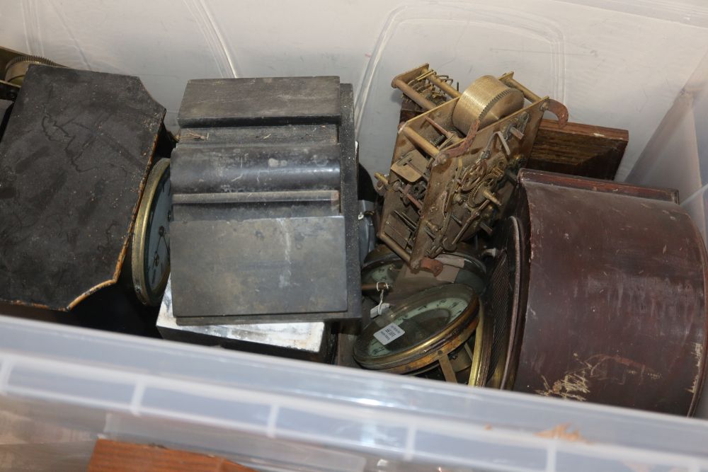 A large collection of clocks and clock parts